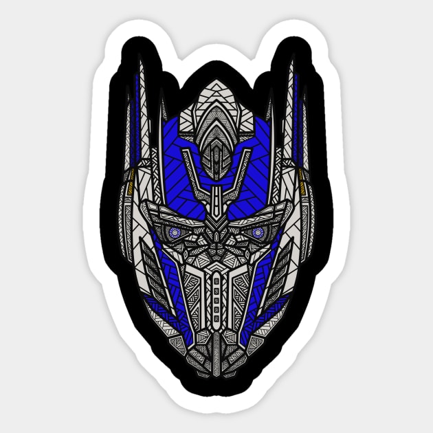 Optimus Ornate Sticker by polkamdesign